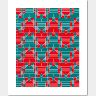 Vintage robots tessellation Posters and Art